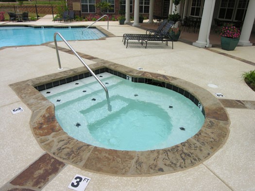 Westlake small spa/hot tub next to pool